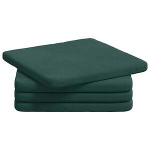 vidaXL Cojines para asiento 4 uds. Terciopelo Verde oscuro