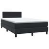 vidaXL Cama box spring con colch&oacute;n y LED terciopelo negro 120x210 cm