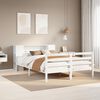 vidaXL Cama con estanter&iacute;a sin colch&oacute;n madera maciza blanca 140x200 cm