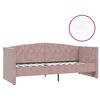 vidaXL Sof&aacute; cama con colch&oacute;n USB de terciopelo rosa 90x200 cm