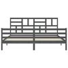 vidaXL Estructura de cama con cabecero madera maciza gris 200x200cm