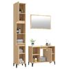 vidaXL Set de muebles de ba&ntilde;o 3 pzas madera contrachapada roble Sonoma