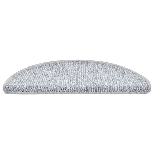 vidaXL Alfombrillas para escaleras 20 unidades 56x17x3 cm Gris claro Semicircular