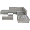 vidaXL Set de muebles de jard&iacute;n 6 pzas y cojines rat&aacute;n sint&eacute;tico gris
