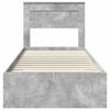 vidaXL Estructura de cama con cabecera Gris Concreto 90 x 190 cm