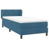 vidaXL Cama box spring con colch&oacute;n terciopelo azul oscuro 80x210 cm