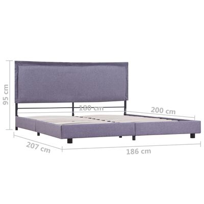 vidaXL Estructura de cama de tela gris claro 180x200 cm