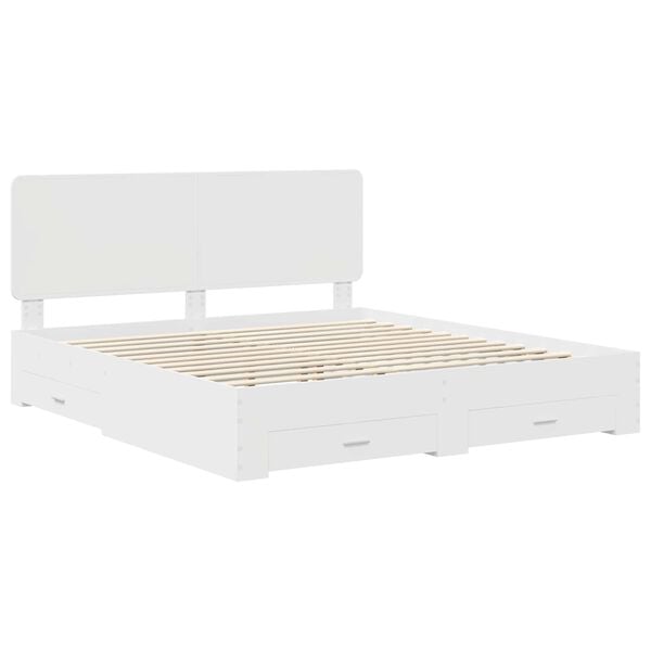vidaXL Estructura de cama con caj&oacute;n 200 x 200 cm Madera de ingenier&iacute;a