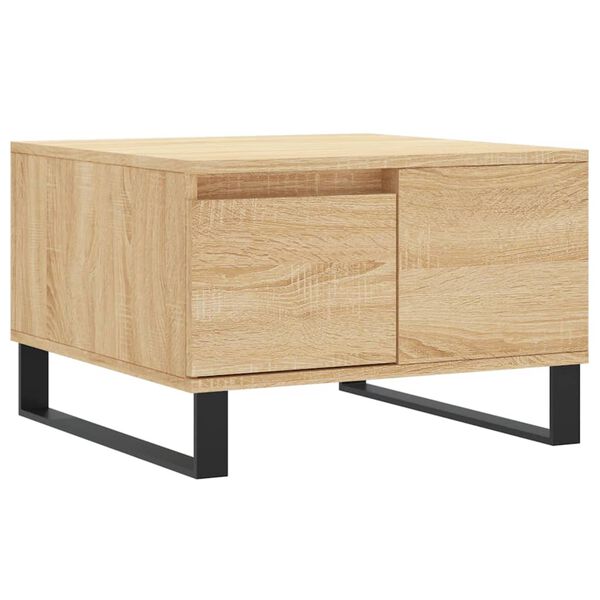 vidaXL Mesa de centro madera contrachapada roble Sonoma 55x55x36,5 cm