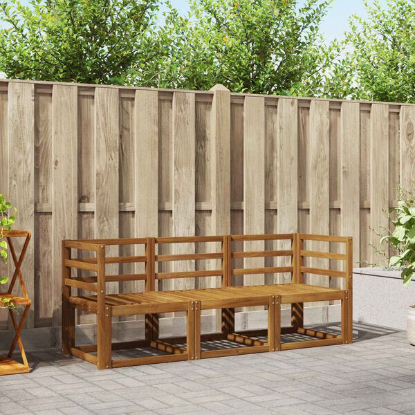 vidaXL Conjunto de sof&aacute;s de exterior 3 pcs Gris Natural y Claro