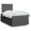 vidaXL Cama box spring con colch&oacute;n tela gris oscuro 120x200 cm