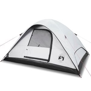 vidaXL Tienda familiar igl&uacute; 6 personas tela opaca impermeable blanca