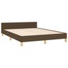 vidaXL Cama sin colch&oacute;n tela marr&oacute;n oscuro 140x190 cm
