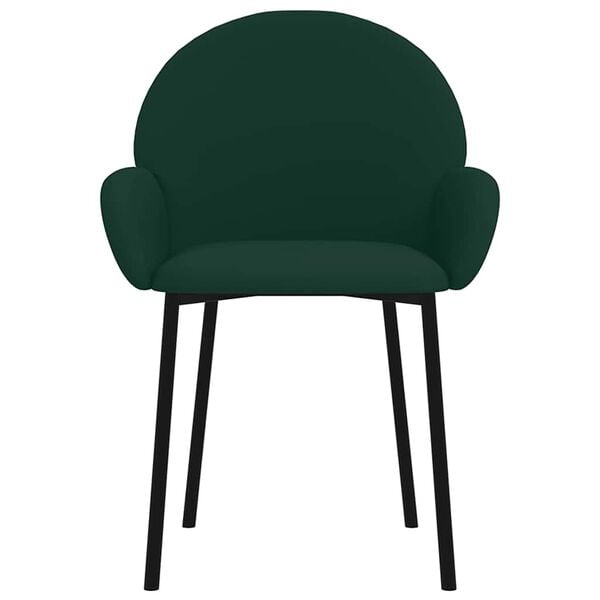 vidaXL Sillas de comedor 2 unidades terciopelo verde oscuro