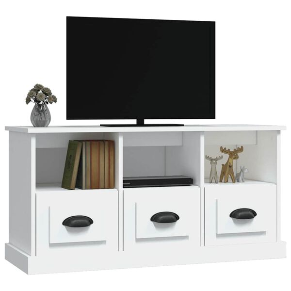 vidaXL Mueble de TV madera contrachapada blanco 100x35x50 cm