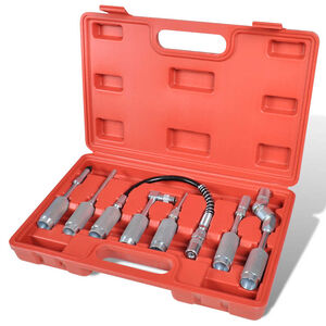 vidaXL Kit de set de Pistola de grasa Adaptador de Surtida herramienta
