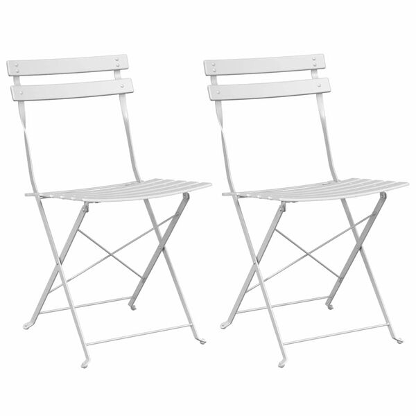 vidaXL Silla de jard&iacute;n plegable 2 pcs 42 x 46 x 82cm Metal