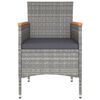 vidaXL Set de comedor jardín 5 pzas ratán sintético madera acacia gris
