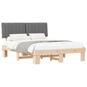 vidaXL Estructura de Cama con Cabecera Tapizada Gris Claro
