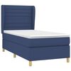 vidaXL Cama box spring con colch&oacute;n tela azul 90x200 cm
