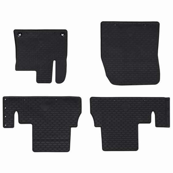 vidaXL Alfombrilla de Coche 4 pcs Negro Goma