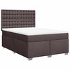vidaXL Cama box spring con colch&oacute;n tela marr&oacute;n oscuro 140x190 cm