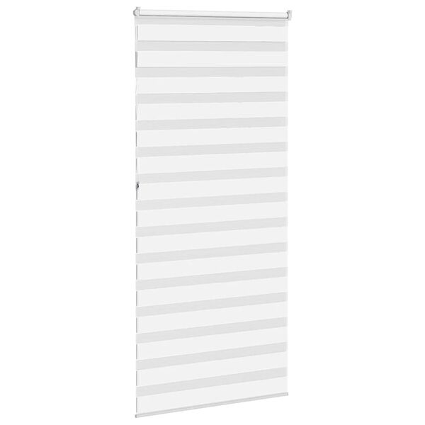 vidaXL Estor cebra blanco 105x230 cm tejido ancho 100,9 cm poli&eacute;ster