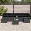 vidaXL Conjunto de sof&aacute; de jard&iacute;n con coj&iacute;n 8 pcs Negro Polirat&aacute;n