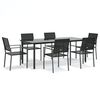 vidaXL Juego de comedor para jard&iacute;n 7 piezas rat&aacute;n sint&eacute;tico y acero