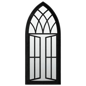 vidaXL Espejo de jard&iacute;n hierro negro para exterior 70x30 cm