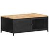 vidaXL Mesa de centro de madera maciza de mango rugosa 90x50x37 cm
