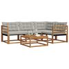 vidaXL Conjunto de sof&aacute;s de exterior 5 pcs Gris Natural y Claro