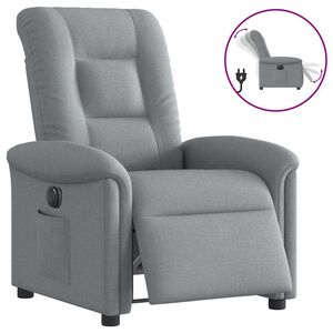 vidaXL Sill&oacute;n reclinable el&eacute;ctrico tela gris claro