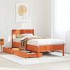 vidaXL Estructura de cama sin colch&oacute;n madera maciza marr&oacute;n 75x190 cm