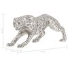 vidaXL Figura de jaguar de aluminio macizo 50x10x14 cm plateada