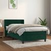 vidaXL Cama box spring con colch&oacute;n terciopelo verde oscuro 90x200 cm