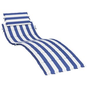 vidaXL Coj&iacute;n de tumbona tela Oxford a rayas azul y blanco