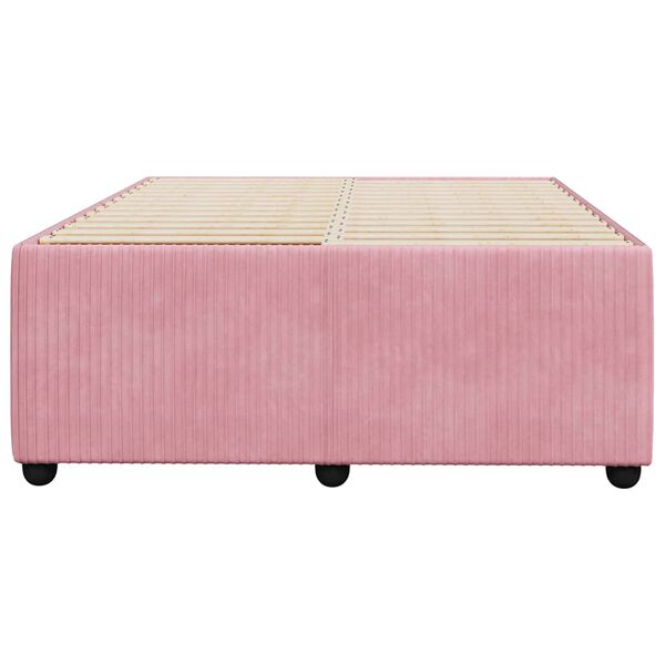 vidaXL Estructura de cama sin colch&oacute;n terciopelo rosa 120x200 cm