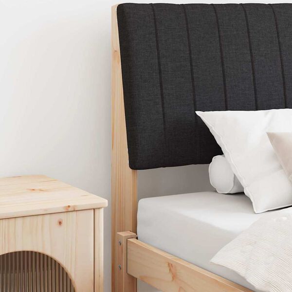 vidaXL Cabecero tapizado Negro 100 cm Madera de pino macizo