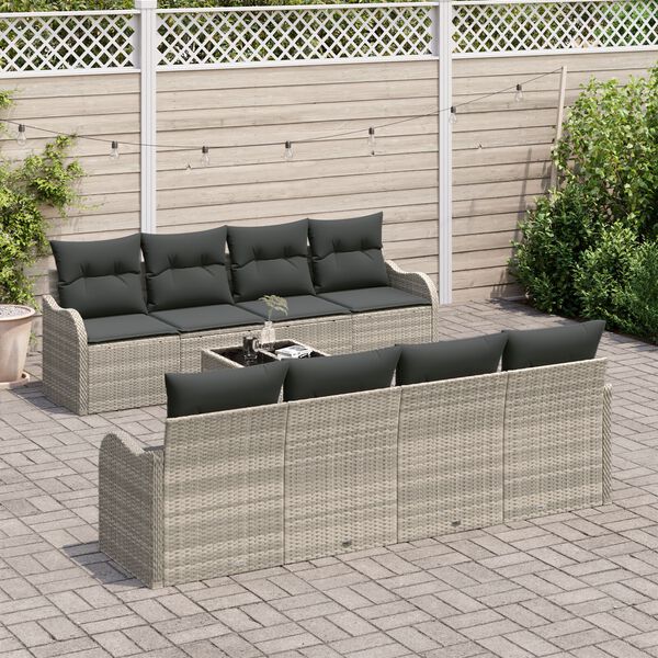 vidaXL Conjunto de sof&aacute; de jard&iacute;n Gris Claro 55 x 55 x 37 cm