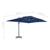 vidaXL Sombrilla voladiza de jard&iacute;n poste de aluminio azul azure 4x3 m