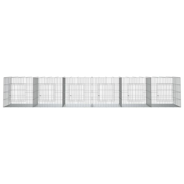 vidaXL Jaula para conejos 6 paneles hierro galvanizado 327x79x54 cm