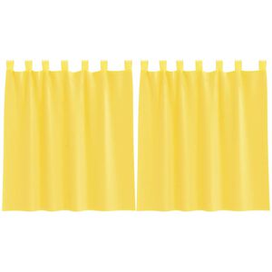 vidaXL Cortinas de voile con trabillas, 2 unidades, color amarillo, 140x140 cm