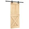 vidaXL Puerta Corredera 80 x 210 cm Natural y negro