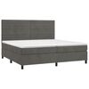 vidaXL Cama box spring con colch&oacute;n terciopelo gris oscuro 200x200 cm