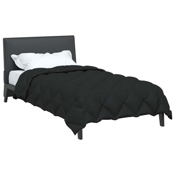 vidaXL Edred&oacute;n de Invierno Negro 200 x 155 cm Microfibra