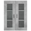 vidaXL Aparador alto madera contrachapada gris hormig&oacute;n 69,5x34x180 cm
