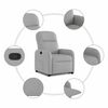 vidaXL Sill&oacute;n reclinable elevable de tela gris nube