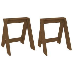 vidaXL Taburetes 2 uds madera maciza de pino marr&oacute;n miel 40x40x45 cm