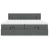 vidaXL Estructura cama otomana colchones tela gris oscuro 180x200cm